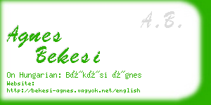 agnes bekesi business card